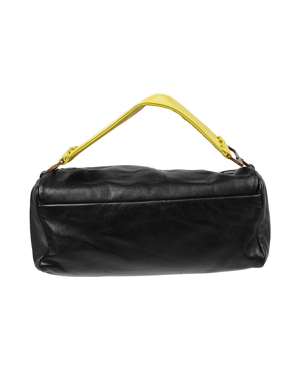 Prada S/S2001 Leather Rectangle Bag in Black/yellow - Etsy