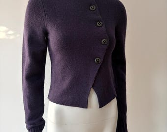 ANN DEMEULEMEESTER カーディガン パープル 38 Ann Demeulemeester F/W2005 Wool Cardigan in Navy - Etsy