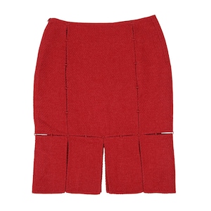 Prada F/W1998 Red Wool Panel Skirt