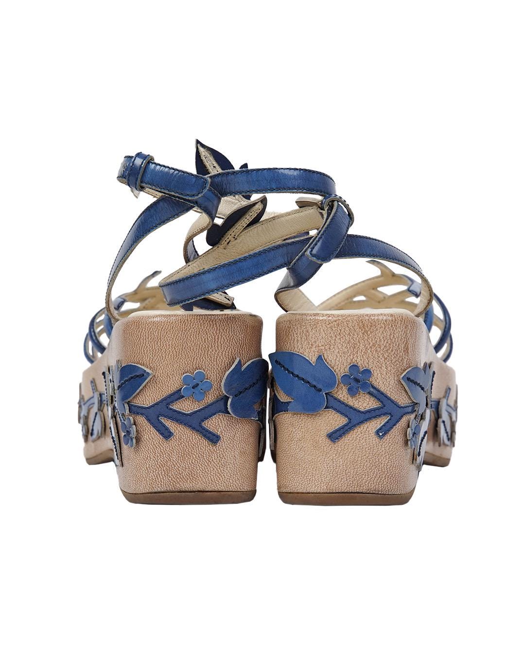Prada S/S1997 Vine Leaf Platform Sandals - Etsy