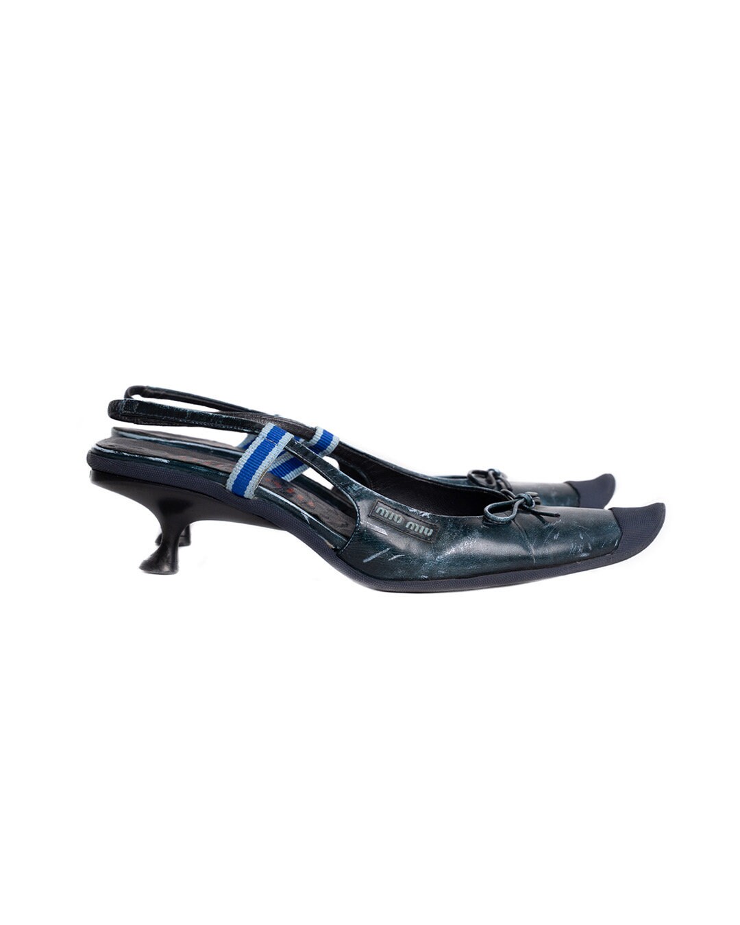 靴 S/S2000 Miu Miu Strap Leather Heels 37 Miu Miu S/S2000 