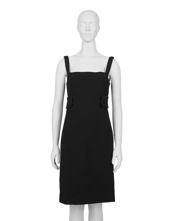 prada bodycon dress PRADA ITALY. Black PolyTech/Elastane Sport Scoop Neck Mini Dress