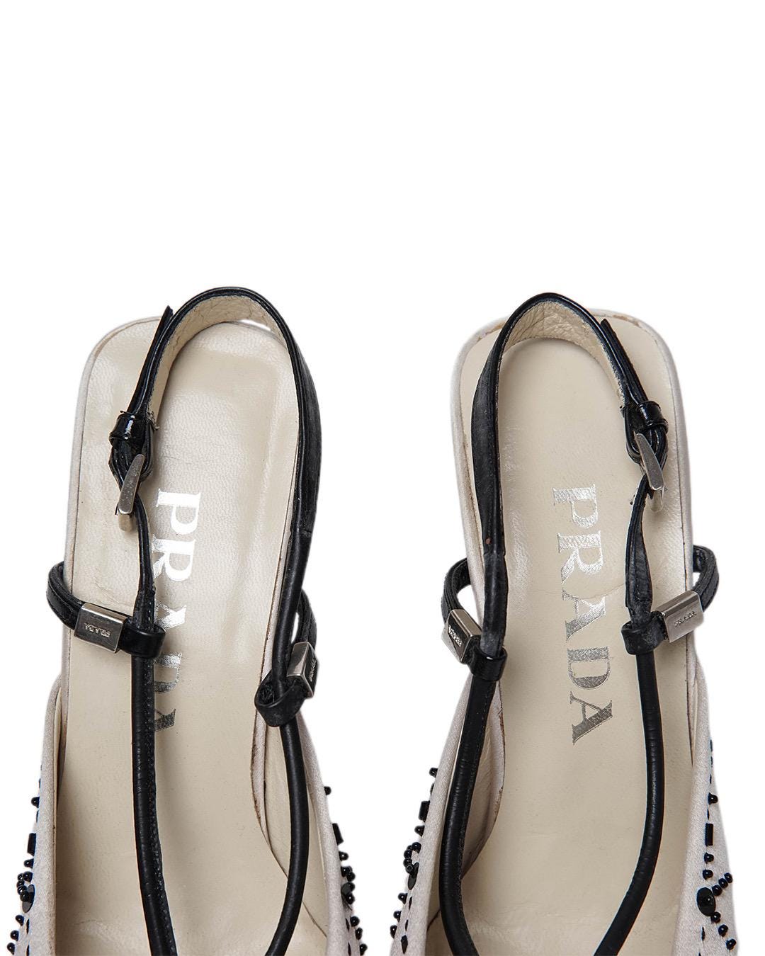 Prada S/S2000 Embellished Satin Heels - Etsy Canada