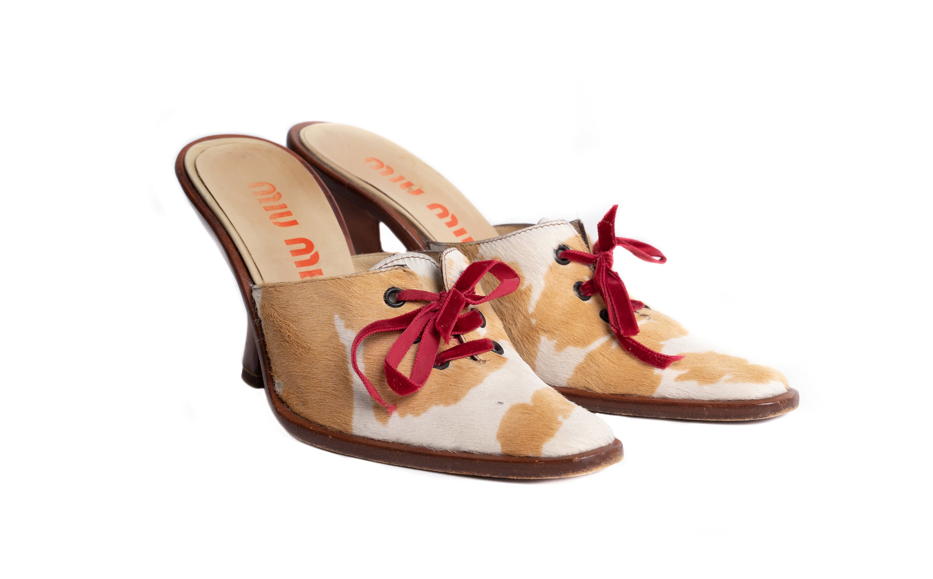 Miu Miu S/S 1998 Cow Print Shoes - Etsy