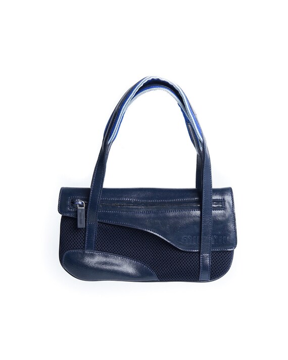 Miu Miu S/S2000 Mini Mesh Leather Bag in Navy - Etsy