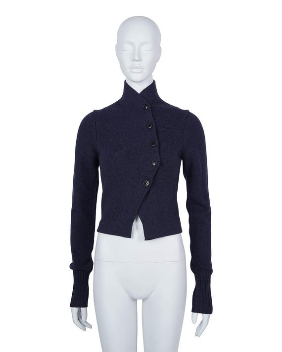 Ann Demeulemeester F/W2005 Wool Cardigan in Navy - Etsy