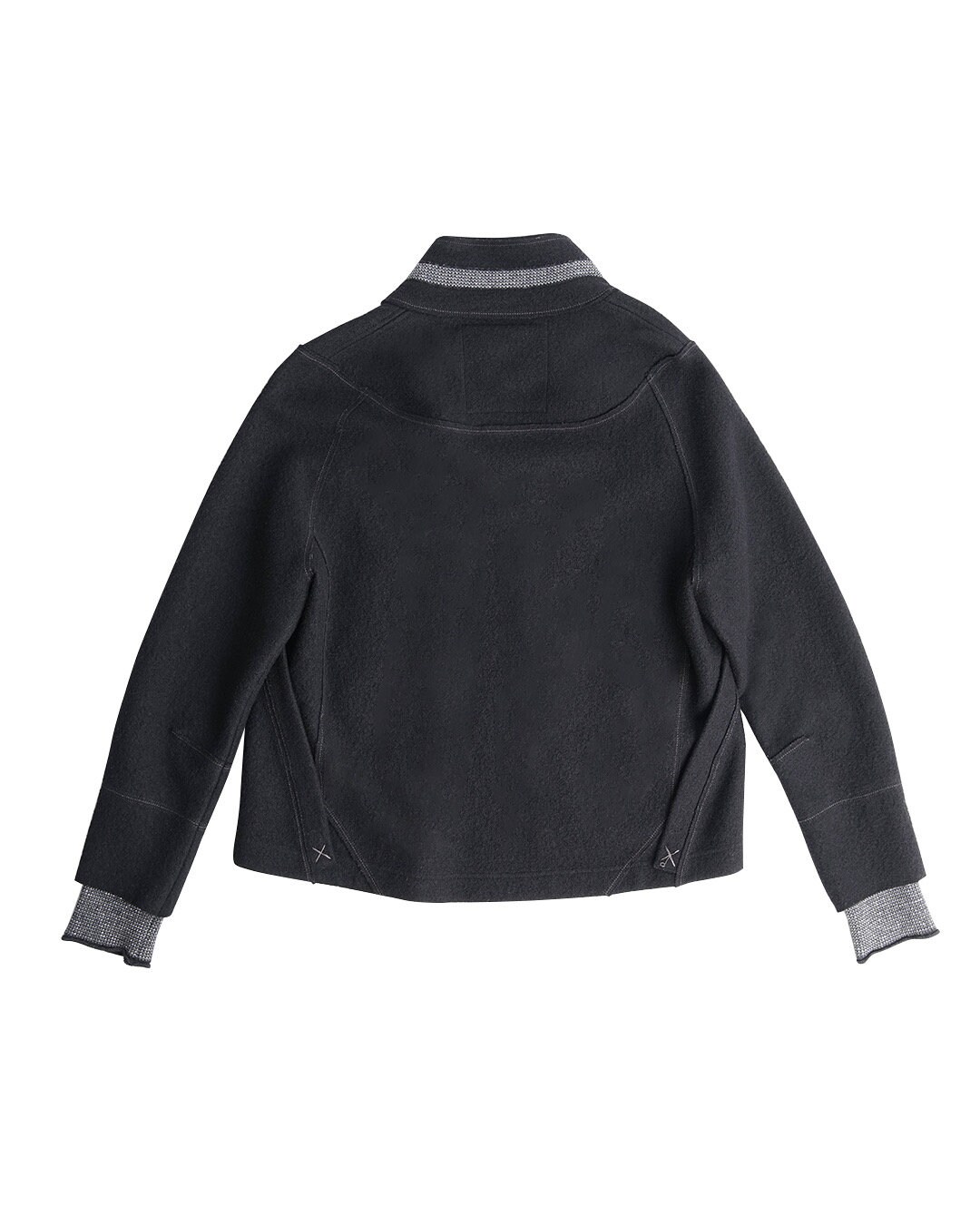 Veste Noire En Laine Bouillie Girbaud - Taille 40, Boutonnière Originale - Occasion Très Bon état, Fabriquée En Italie