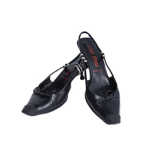 Miu Miu S/S2000 leren muiltjes in zwart