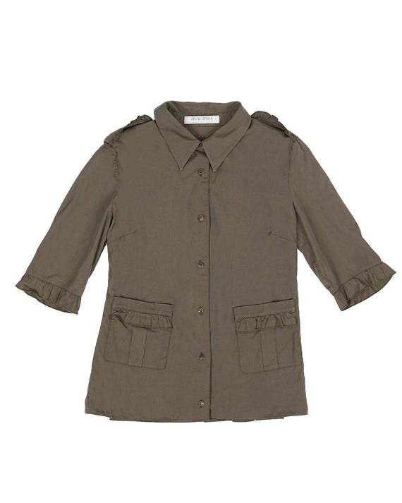 Miu Miu S/S1999 Ruffle Pleated Back Shirt - image 1