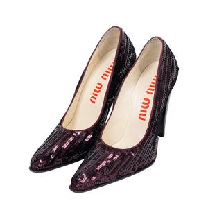 Miu Miu F/W1997 hakken met lovertjes