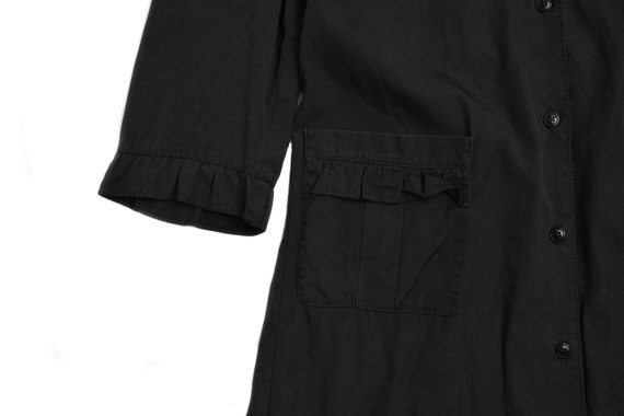 Miu Miu S/S1999 Ruffle Detail Black Midi Dress - image 3
