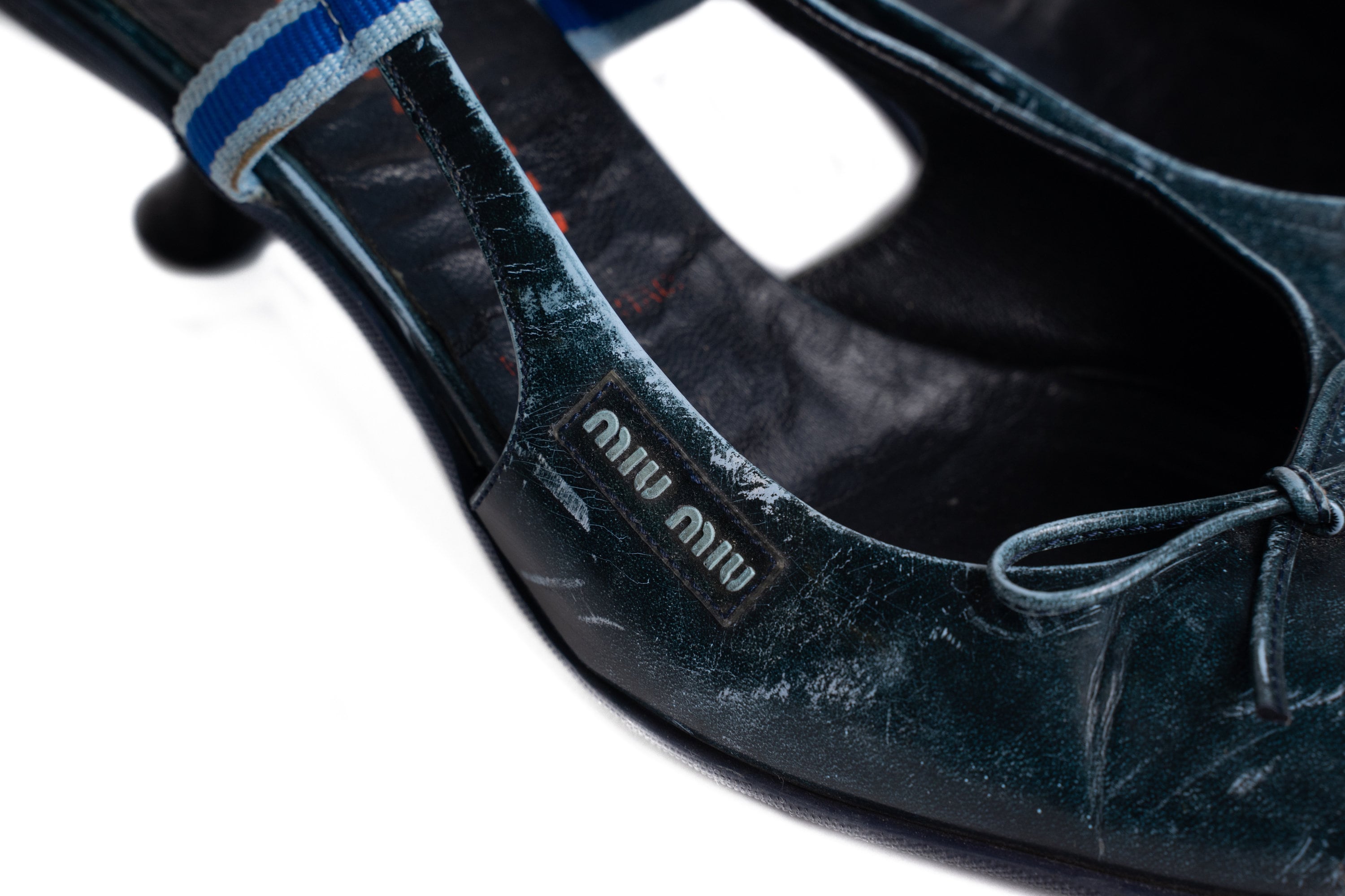 靴 S/S2000 Miu Miu Strap Leather Heels 37 Miu Miu S/S2000 