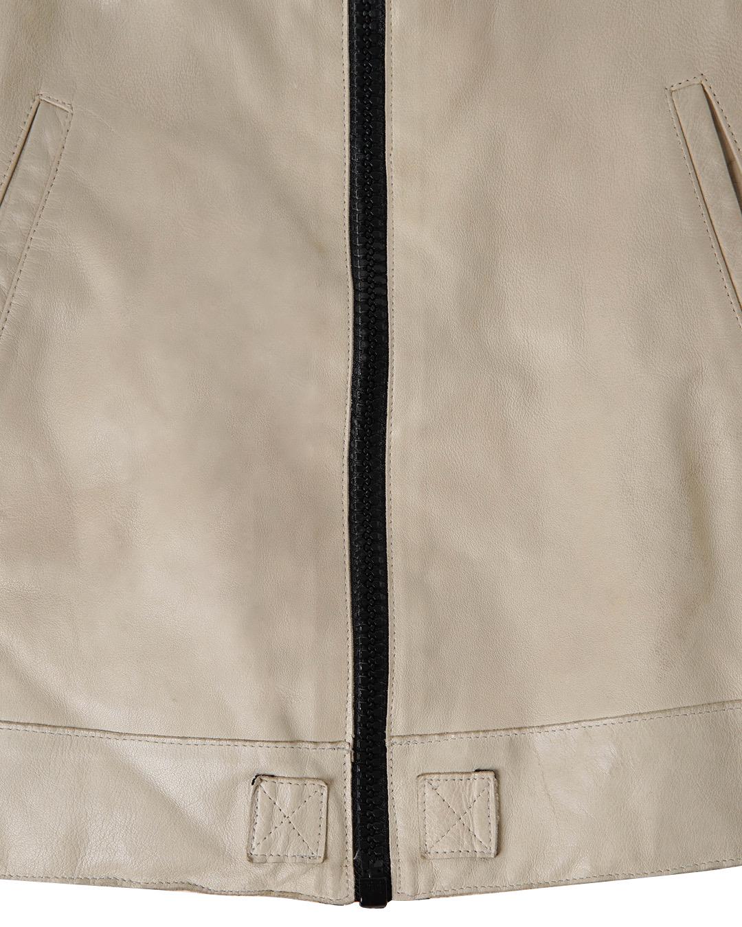 Miu Miu S/S2000 Leather Zip Jacket in Beige - Etsy