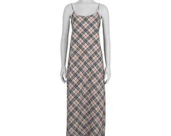 green emerald velvet dress Burberry Nova Check Halter Dress – LE DEPARTMENT main image 0