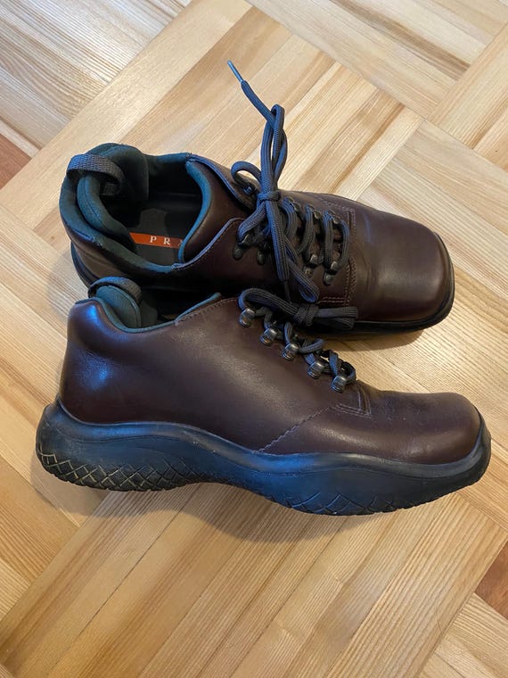 Vintage Prada Vibram Leather Boots - Etsy UK