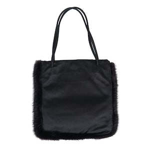 Prada Mini Fur Lined  Satin Bag