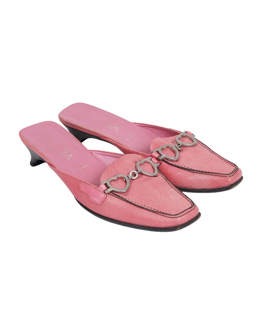 靴 PRADA heart charm mules Prada S/S2000 Heart Mules - Etsy