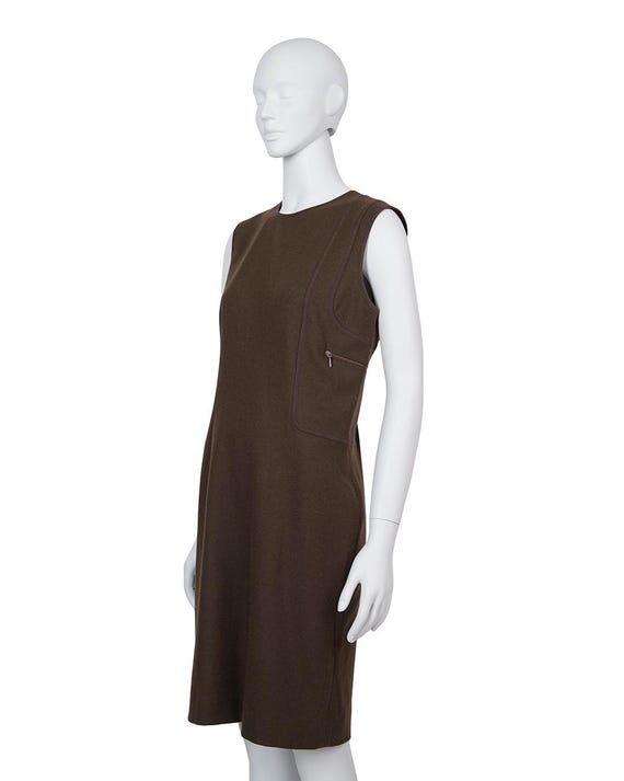 miu miu brown dress MIU MIU Midi sleeveless Dress BROWN