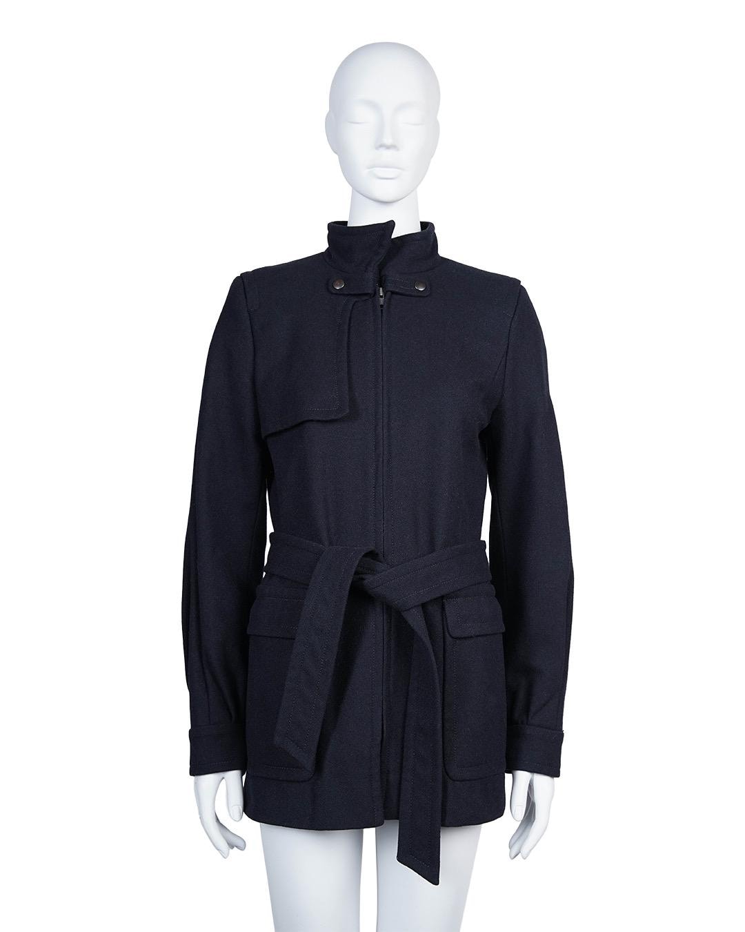 VERONIQUE BRANQUINHOトレンチコート VERONIQUE BRANQUINHO TRENCH COAT SPRING WITH BELT 36 BLACK