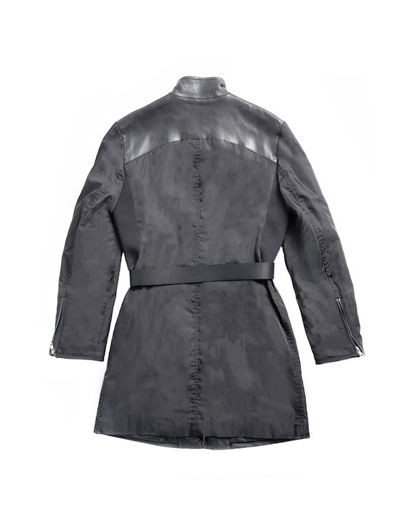 ジャケット・アウター 1999aw Prada Leather belt nylonhood coat 1999aw Prada Leather belt nylonhood coat