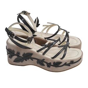 Prada S/S1997 Vine Leaf Platform Sandals