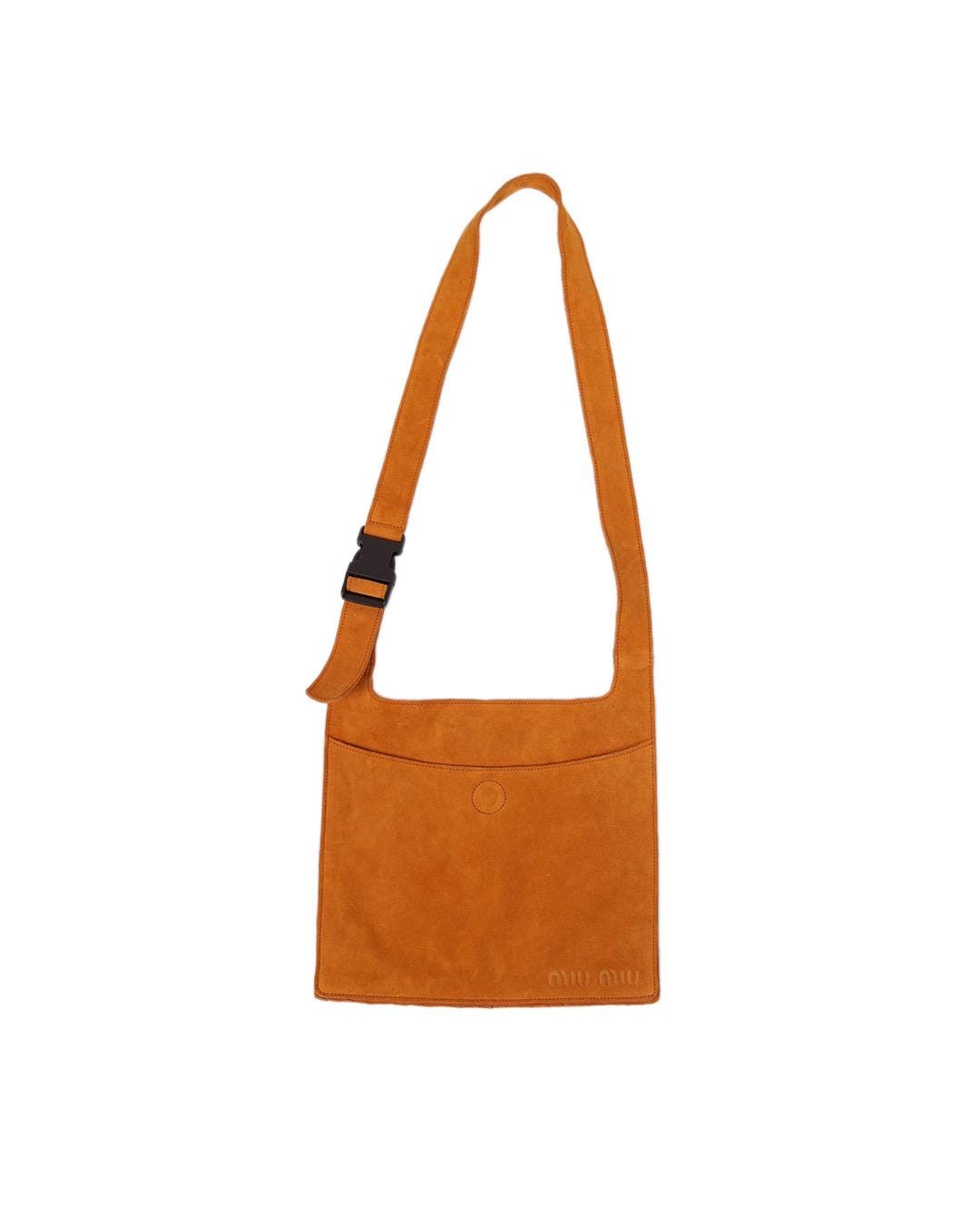 バッグ 90's MIU MIU Bamboo Handle Suede Bag Miu Miu Logo Suede