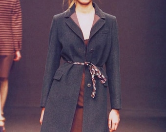 Miu Miu F/W2000 gestreepte voeringjas