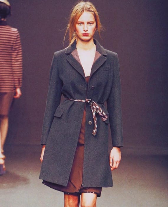 Miu Miu F/W2000 Striped Lining Coat - image 1