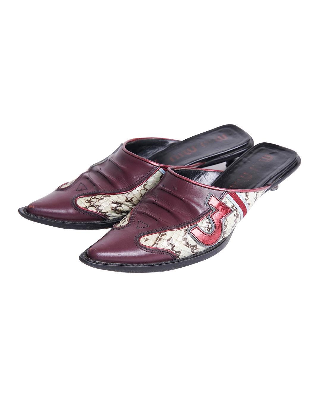 靴 S/S2000 Miu Miu Strap Leather Heels 37 Miu Miu S/S2000 Number 