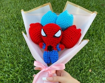 Mini Crochet Spider-Man Bouquet