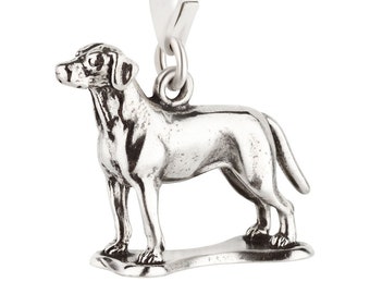 7K Unisex Charm Pendant Dog Labrador Made of 925 Sterling Silver with Lobster Clasp (22 x 16 mm)