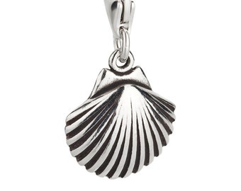 7K Unisex Charm Pendant Shell 1 made of 925 Sterling Silver with lobster clasp (15 x 14 mm)