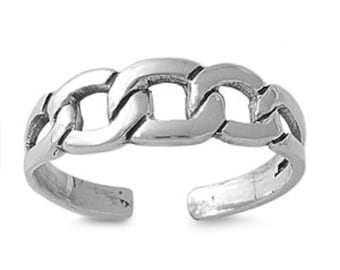 Zehenring aus 925 Sterling Silber als Fußschmuck oder Fingerring oder offener Midi Ring, verstellbar, Modell 5