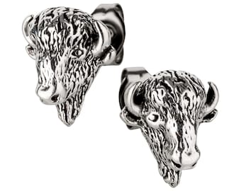 Stud earrings buffalo silver 925 sterling as earrings with a small jewelry box