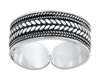 Zehenring aus 925 Sterling Silber als Fußschmuck oder Fingerring oder offener Midi Ring, verstellbar, Bali Style Modell 14