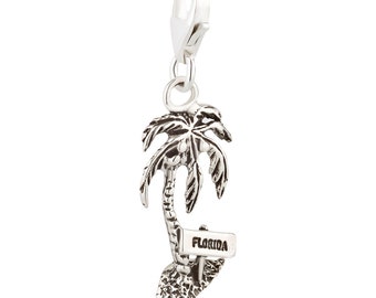 7K unisex charm pendant Florida made of 925 sterling silver with lobster clasp (22 x 11 mm)