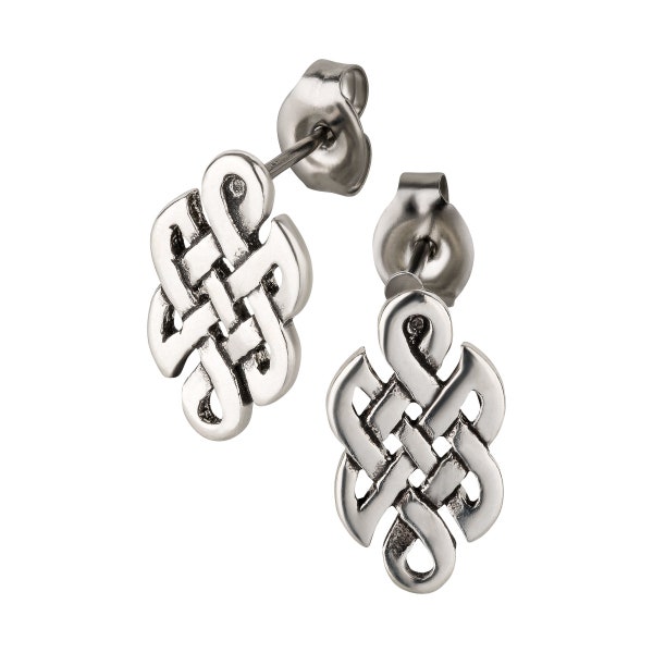 Ohrstecker Ohrringe keltischer Knoten Silber 925 Sterling als Ohrschmuck mit kleiner Schmuckbox