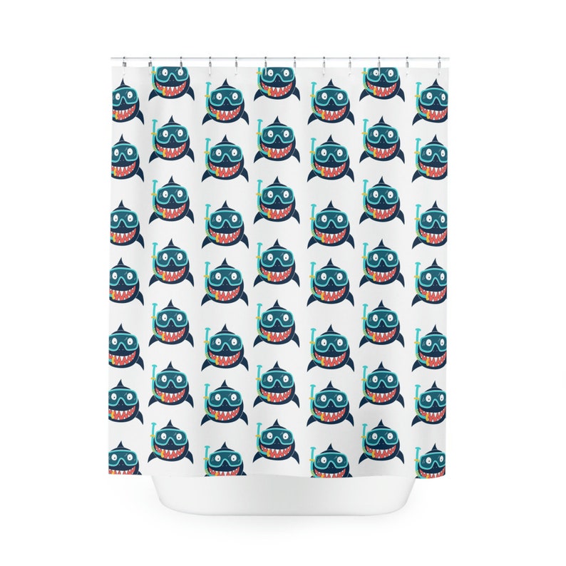 Shark Shower Curtain Etsy