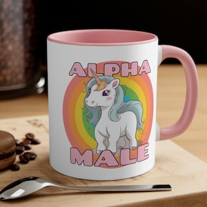 Tasse ironique Alpha Male Tasse drôle de licorne Alpha Male