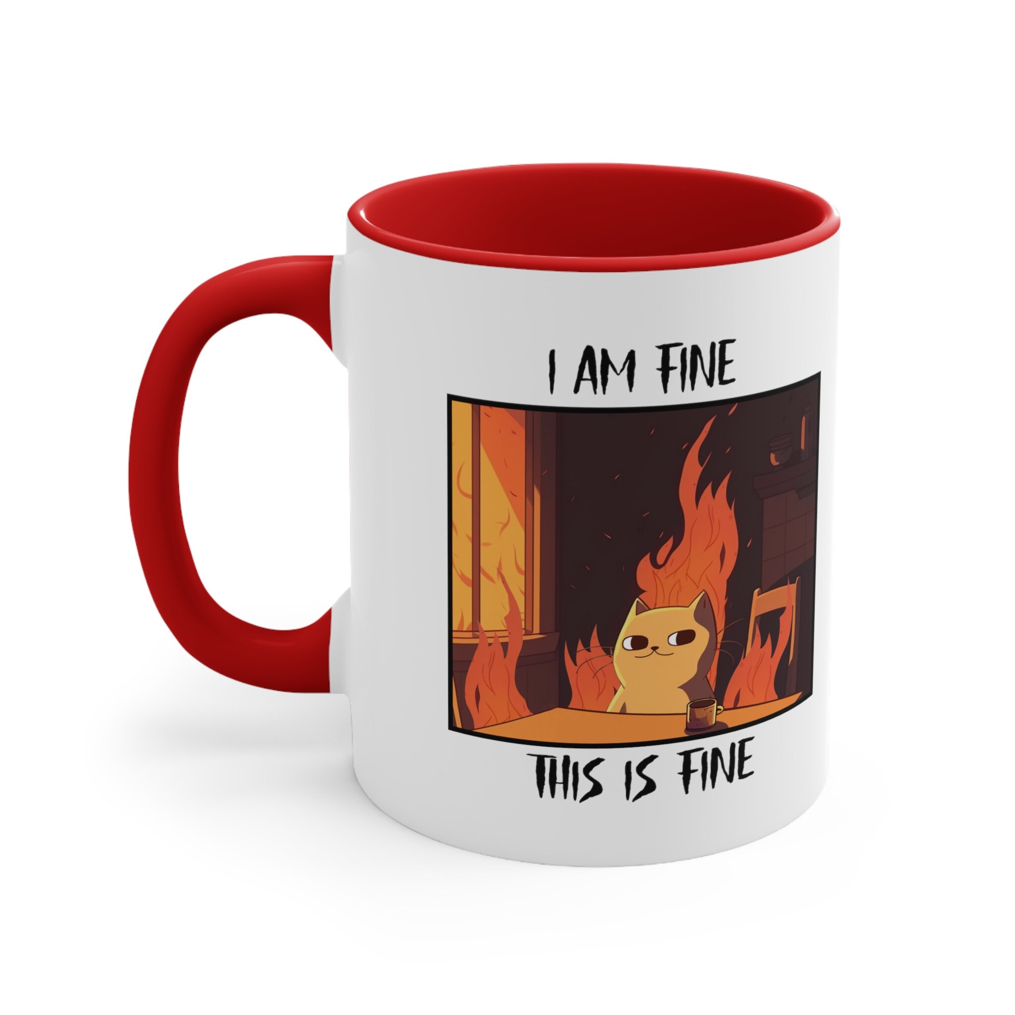 This is Fine Meme Mug I'm Fine Sarcasm Coffee Mug Funny Ironic Work
