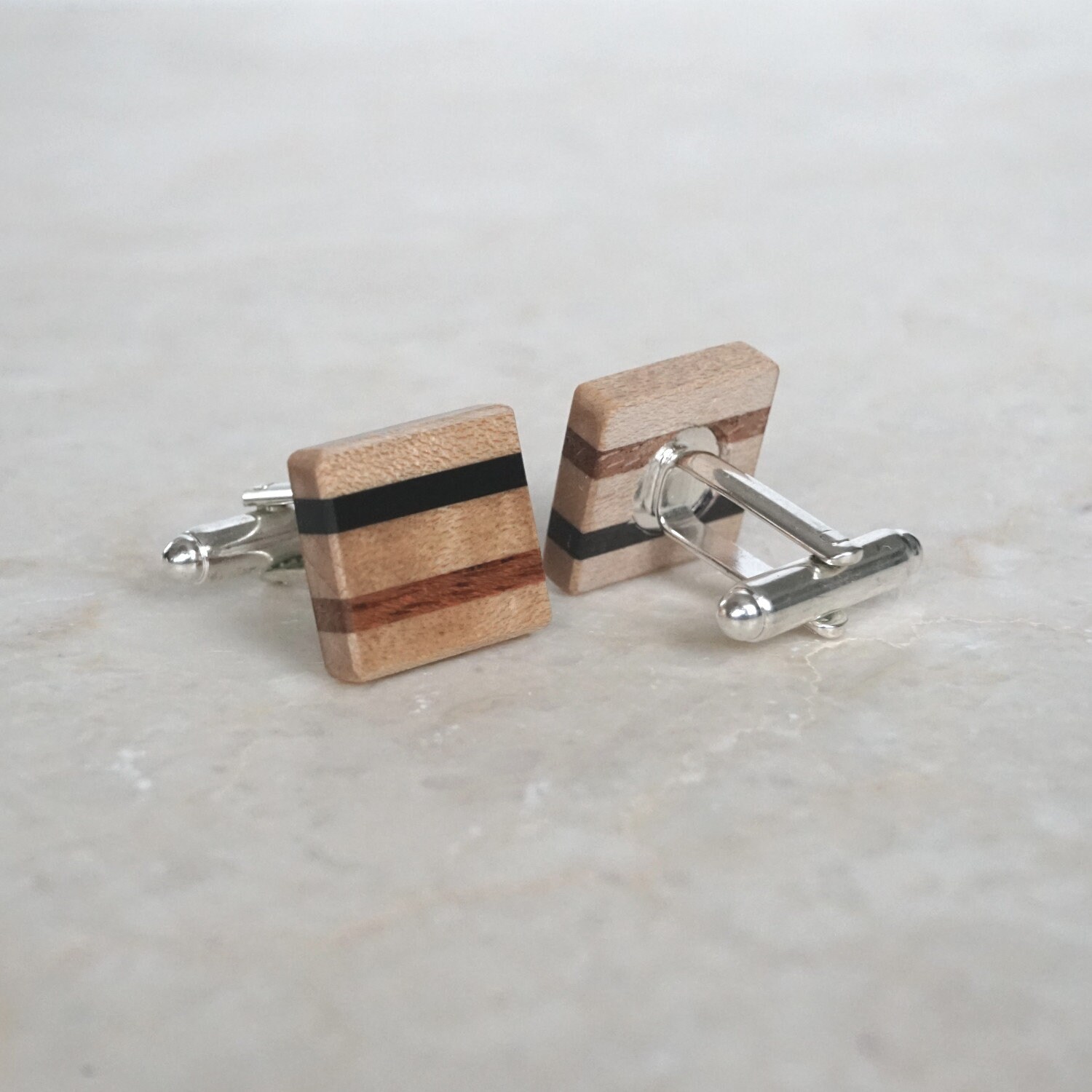 STERLL Herren Manschettenknöpfe & Krawattenklammer - Echtsilber, EU Herstellung