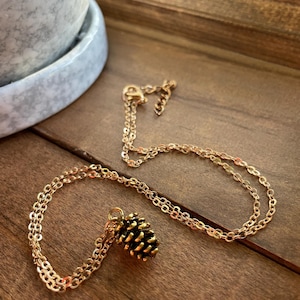 Pinecone Necklace silver and gold