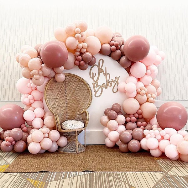 Blush Dusty Pink Balloon Garland Double Stuffed Baby Pink Balloon Latex Rose Pink Balloon Arch Kit