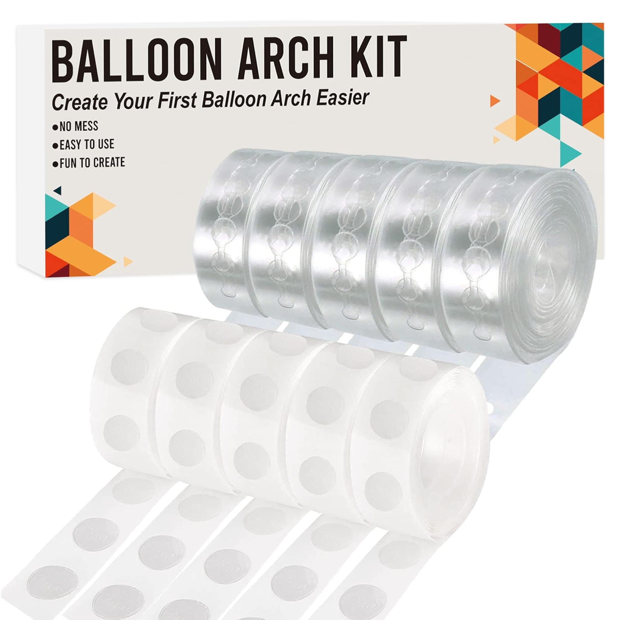  Balloon Arch Strip Kit, Balloon Glue Point Dots Stickers,  Balloon Christmas Decorations Strip Kit, 50 Ft Balloon Tape Strips Double  Hole, 300 Dot Glue, for Party Birthday Baby Shower : Home