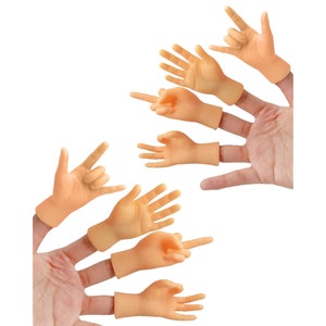 Tiny Hands Miniature Finger Puppets with Left and Right Hand, Party Favors, Educational