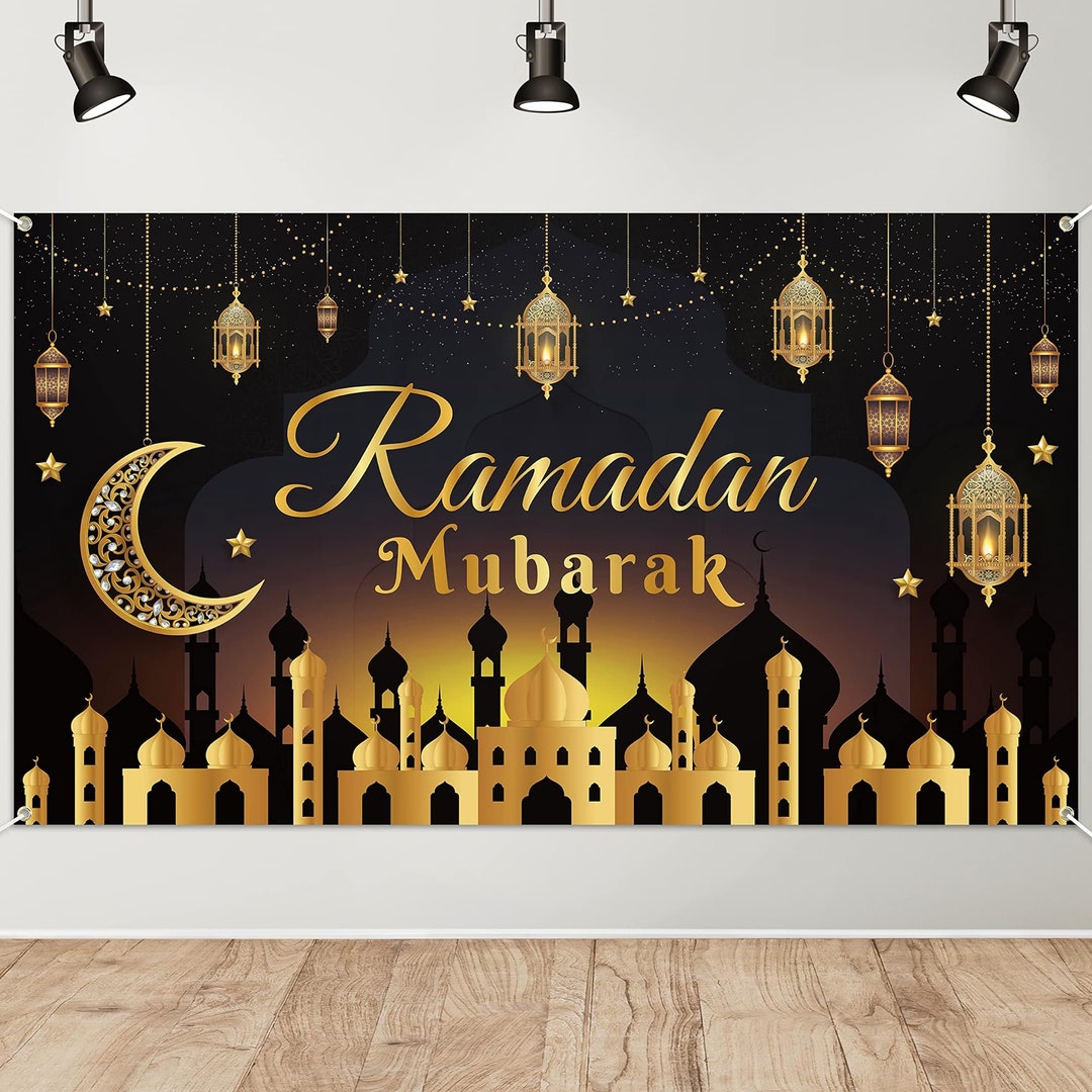 Ramadan Mubarak Backdrop Banner Xtralarge Eid Arabian Nights Moon Stars ...