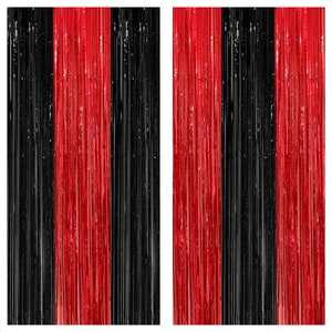 Black Fringe Curtain Backdrop 2mx1m, Black Streamer Curtains