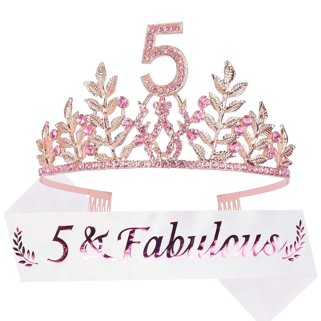 Birthday Girl Rhinestone Tiara Embellished T-Shirt – Girls Sizes 1-15 Years – Fruit Of The Loom