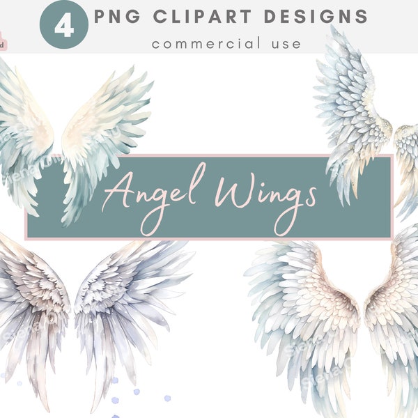 Angel Wings Clipart | Angel Wings PNG | Angel Clipart | Heaven Clipart | Angel Wings | Watercolor Clipart | Wings Clipart | White Wings PNG