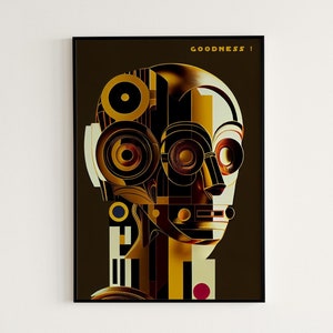 C-3PO inspired Bauhaus painting